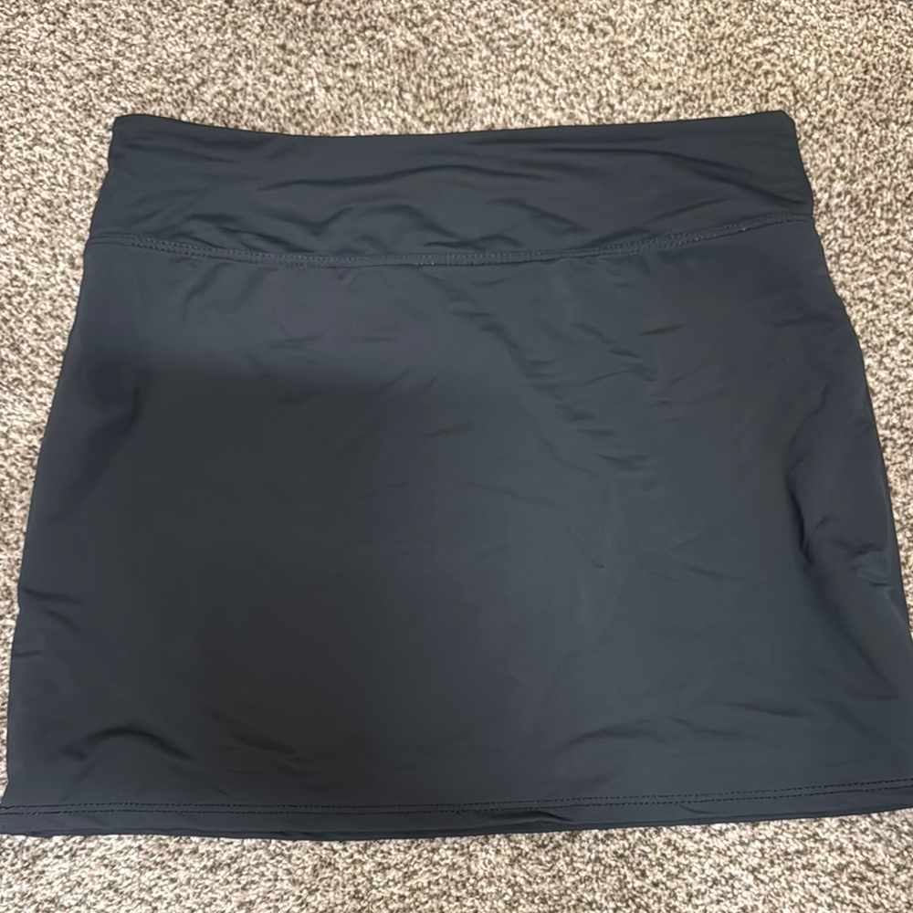 Classic Black Swim Coverup Skirt with Wide Waistband